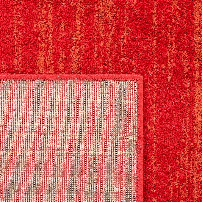 SAFAVIEH Adirondack Collection Area Rug - 6'7" Square, Red & Grey, Modern Ombre Design, Non Shedding & Easy to Clean, Ideal for Living Room, Bedroom, Office, Dining Space (ADR113Q)