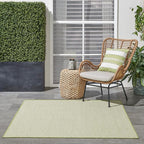 Nourison Home Courtyard Ivory Green 4' x Square Area Rug - Easy Clean, Non Shedding, Bed Room, Living Room, Dining Room, Kitchen (4' x Square)