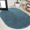 JONATHAN Y Haze Solid Low-Pile Turquoise 6x9 Oval Indoor Area Rug, Coastal,Bohemian,Minimalist,Classic, Easy-Cleaning for Living Room,Bedroom,Kitchen,Pet Friendly,Non-Shedding (SEU100H-6OV)