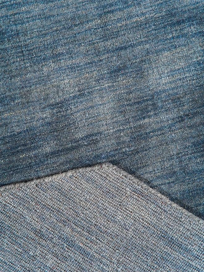 Hand Knotted Loom Wool ECO-Friendly Area Rugs - 10'x10', Octagon, Blue Color, Solid Plain Design, High Pile Thick Handmade Anti Skid Area Rugs for Living Room, Bed Room (L00111)