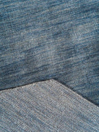 Hand Knotted Loom Wool ECO-Friendly Area Rugs - 6'x6', Octagon, Blue Color, Solid Plain Design, High Pile Thick Handmade Anti Skid Area Rugs for Living Room, Bed Room (L00111)