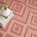 Nourison Home Versatile Coral Orange 7' x 10' Area Rug - Easy Clean, Non Shedding, Bed Room, Living Room, Dining Room, Kitchen (7' x 10')