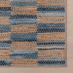 Dash & Albert Ravel Stripe Blue Machine Washable Rug, 8.5 X 11.5 Feet, Tan/Blue Stripe Pattern