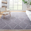 SAFAVIEH Marrakech Collection Area Rug - 9' x 12', Grey, Moroccan Boho Tribal Tassel Design, Non-Shedding & Easy Care, Ideal for High Traffic Areas in Living Room, Bedroom (MRK517F)