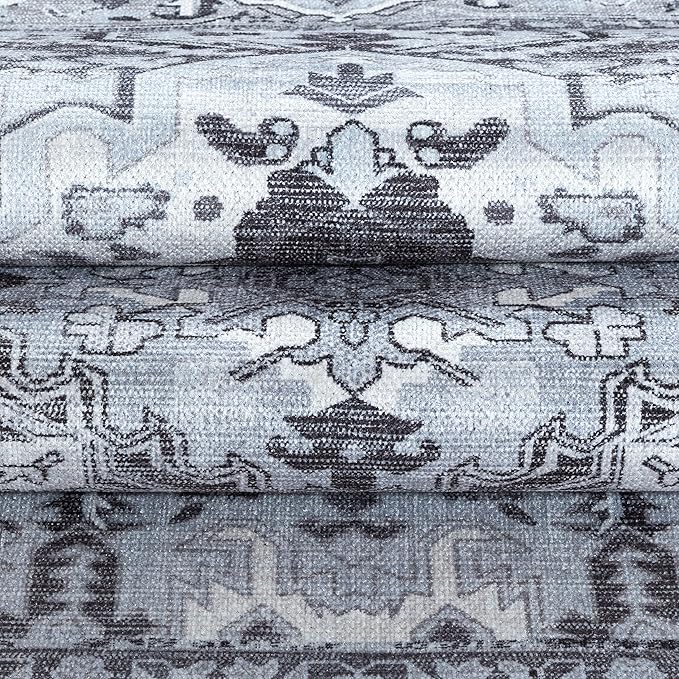 Washable Area Rug. Modern Farmhouse. Vintage. Turkish. Bohemian. Distressed. Oriental. Traditional. Rugs for Living Room. Dining. Bedroom. Office. Entryway. Foyer. (861GG, 5'9 x 8'9)