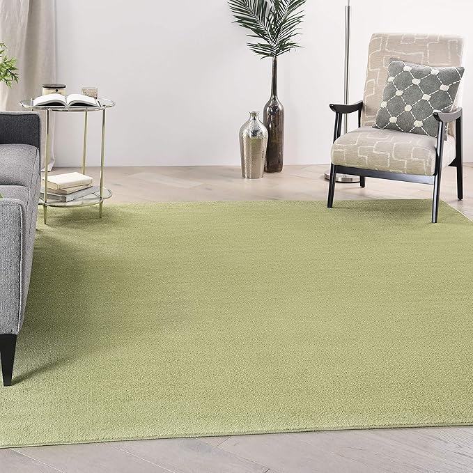Nourison Home Nourison Essentials Green 9' x Square Area Rug - Easy Clean, Non Shedding, Bed Room, Living Room, Dining Room, Kitchen (9' x Square)