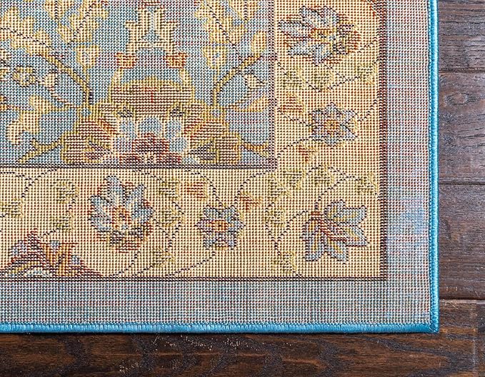 Unique Loom Espahan Collection Area Rug - Cape Cod (5' 3" x 8' Rectangle, Blue/ Black)