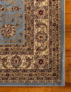 Unique Loom Voyage Collection Traditional Oriental Classic Intricate Design Area Rug (4' 0 x 4' 0 Square, Light Blue/Gold)