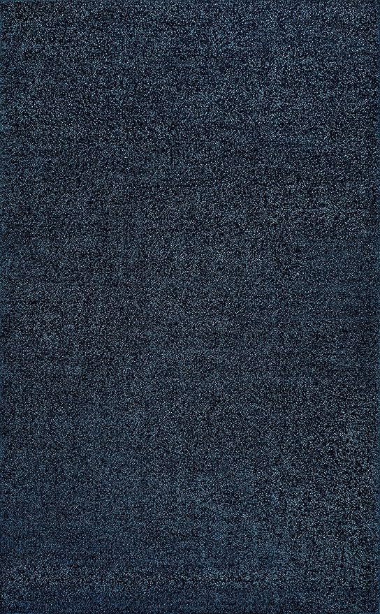 Eyely UES100C-5 Supersoft Haze Solid Low-Pile Indoor Area Rug Casual;Contemporary;Solid;Traditional, Bedroom, Kitchen, Living Room, Easy-Cleaning, Non-Shedding, 5 X 8, Navy