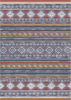 RUGSURE Washable Area Rugs 3' x 5 ' - 1/6 Thick - Moroccan-Inspired -Stain & Water Resistant Non-Slip - Resistant Rug for Living Room, Bedroom, Nursery, Pet & Child Friendly (Blue and Red)