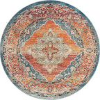 Unique Loom Isabella Collection Area Rug - Rossellini (7' 10" Round, Rust Red/ Beige)