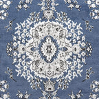 Home Dynamix Premium Sakarya Traditional Medallion Border Area Rug, Midnight Blue, 21"x35" Rectangle