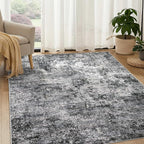 Area Rug Living Room Rugs - 5x7 Large Soft Indoor Neutral Modern Abstract Low Pile Washable Rug Carpet for Bedroom Dining Room Farmhouse Home Office - Grey