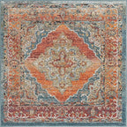 Unique Loom Isabella Collection Area Rug - Rossellini (5' 1" Square, Rust Red/ Beige)