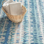 Dash & Albert Paint Chip Multi Machine Washable Rug, 8.5 X 11.5 Feet, Blue/Green Geometric Pattern