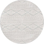 SAFAVIEH Tulum Collection Area Rug - 11' Round, Light Grey & Ivory, Moroccan Boho Tribal Design, Non-Shedding & Easy to Clean, Ideal for Living Room, Bedroom, Dining Space (TUL272F)