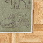 Ambesonne Jurassic Decorative Rug, Arrangement of Various Dinosaurs Illustrations Skeleton Biology Historic, Quality Carpet for Bedroom Dorm and Living Room, 5' 1" X 7' 5", Slate Brown