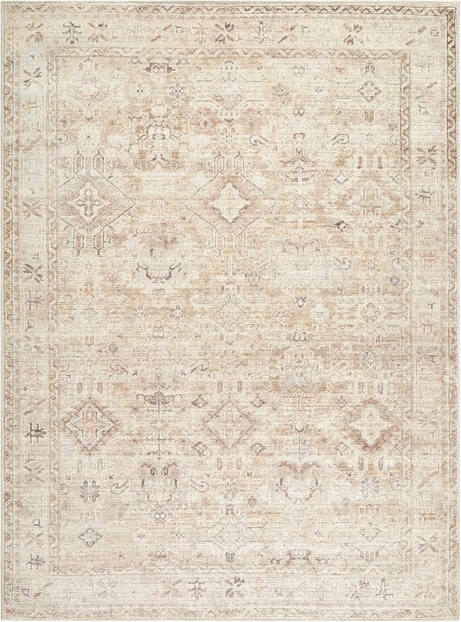 Hauteloom Nakia Living Room, Bedroom Area Rug - Traditional - Beige, Taupe, Ivory - 3'10" x 5'7"