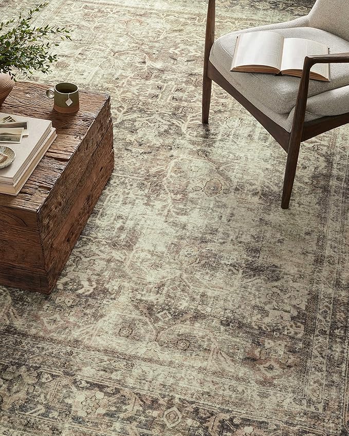 Loloi Magnolia Home by Joanna Gaines Sinclair Collection SIN-01 Pebble/Taupe 2'-0" x 5'-0", .25" Pile Height, Machine Washable, Accent Rug
