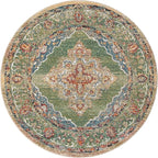 Unique Loom Isabella Collection Area Rug - Rossellini (5' 1" Round, Green/ Blue)