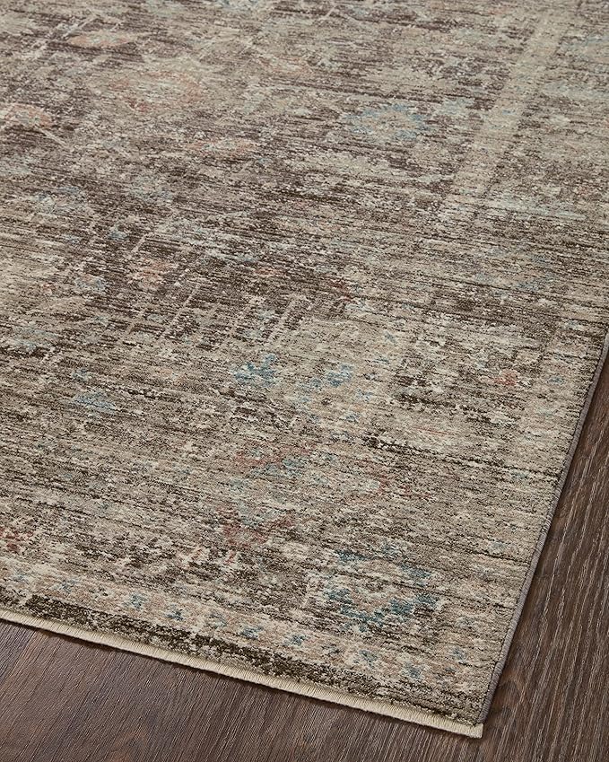 Loloi Magnolia Home by Joanna Gaines Millie Collection MIE-03 Charcoal/Dove 2'-7" x 12'-0", .25" Pile Height, Runner Rug