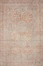 Loloi Chris Loves Julia Jules Collection JUL-04 Tangerine/Mist 8'-6'' x 11'-6'', .13" Pile Height, Area Rug