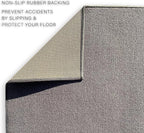 Custom Made Runner Rug Low Pile with Rubber Backing for Kitchen Foyer Hallway Entry Choose Your Length Size 26 Inch Wide Solid and Plain Grey Color (12 feet x 26 inch)