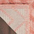 Nourison Home Versatile Coral Orange 5' x 7' Area Rug - Easy Clean, Non Shedding, Bed Room, Living Room, Dining Room, Kitchen (5' x 7')