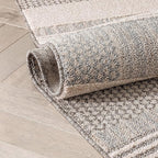 Well Woven Harlow Collection Briar Beige - Modern Tribal Minimalist Geometric 5x7 Area Rug - Ideal for Living Room, Dining Room & Bedroom - Durable, Stain Resistant & Easy to Clean