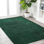 JONATHAN Y Haze Solid Low-Pile Emerald Indoor Area Rug 4x6, Coastal,Bohemian,Minimalist,Classic, Easy-Cleaning for Living Room,Bedroom,Kitchen,Pet Friendly,Non-Shedding (SEU100L-4)