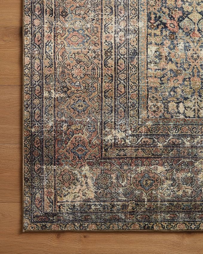 Loloi Amber Lewis Morgan Collection MOG-03 Denim/Multi 8'-3" x 11'-3" 38" Thick Area Rug feat. CloudPile, Neutral, Room Décor, Vintage Inspired, Livingroom, Bedroom, Dining Area