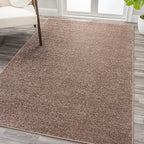 Eyely UES100J-9 Supersoft Haze Solid Low-Pile Indoor Area Rug Casual;Contemporary;Solid;Traditional, Bedroom, Kitchen, Living Room, Easy-Cleaning, Non-Shedding, 9 X 12, Brown