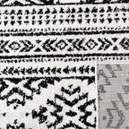 SAFAVIEH Tulum Collection Area Rug - 11' Square, Ivory & Black, Moroccan Boho Tribal Design, Non-Shedding & Easy to Clean, Ideal for Living Room, Bedroom, Dining Space (TUL272B)