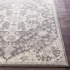 Livabliss Area Rugs - 9x12 Odelia Vintage Boho Black Gray Charcoal Area Rug for Living Room Bedroom - Floral Medallion Stain Resistant Carpet for Kitchen, Nursery, Office (9' x 12'6")