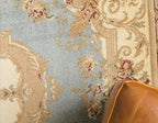 Unique Loom Versailles Collection Traditional Classic Floral Motif Area Rug (6' 0 x 6' 0 Round, Slate Blue/ Ivory)