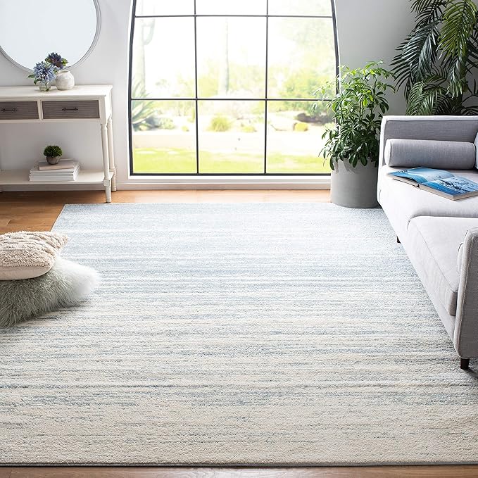 SAFAVIEH Area Rug 12x18 - Adirondack Collection - Large - Slate & Cream, Modern Ombre Design, Non Shedding & Easy to Clean, Ideal for Living Room, Bedroom, Office, Dining Space (ADR113T)