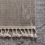 SAFAVIEH Marrakesh Collection Area Rug - 3' Square, Grey, Moroccan Boho Tribal Tassel Design, Non-Shedding & Easy Care, Ideal for High Traffic Areas in Living Room, Bedroom (MRK517F)