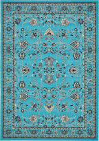 Unique Loom Sialk Hill Collection Area Rug - Washington (7' 1" x 10' Rectangle Turquoise/Black)