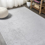 Eyely UES100K-8 Supersoft Haze Solid Low-Pile Indoor Area Rug Casual;Contemporary;Solid;Traditional, Bedroom, Kitchen, Living Room, Easy-Cleaning, Non-Shedding, 8 X 10, Light Gray