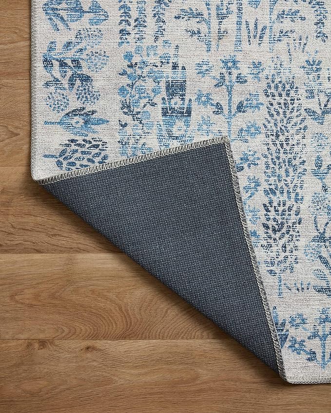Loloi Rifle Paper Co. Maison Collection MAO-07 Blue 5'-0" x 7'-6", .19" Pile Height, Area Rug