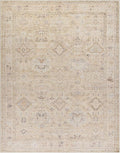 Hauteloom Nakia Bohemian Vintage Medallion Area Rug - Damask Floral Fade Look Carpet for Living Room, Bedroom - Farmhouse - Ivory, Cream, Medium Brown - 9'11" x 14'