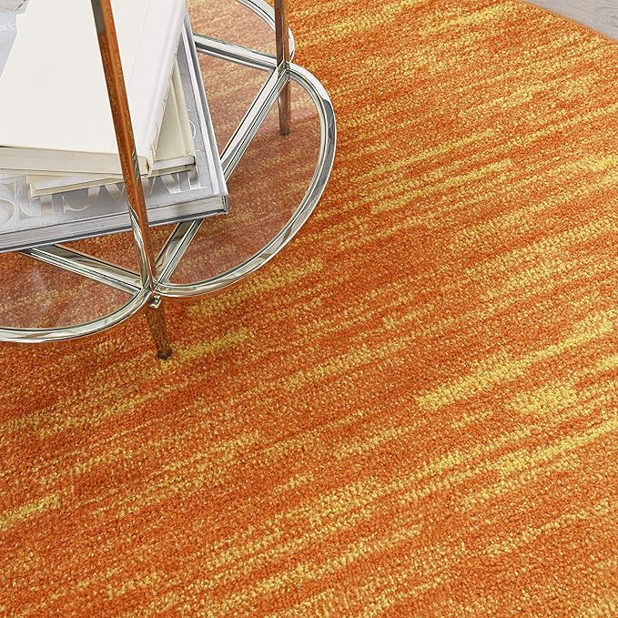 Nourison Home Nourison Essentials Sunburst 4' x Round Area Rug - Easy Clean, Non Shedding, Bed Room, Living Room, Dining Room, Kitchen (4' x Round)