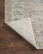 Loloi Magnolia Home by Joanna Gaines Millie Collection MIE-02 Sky/Gold 9'-6" x 13'-1", .25" Pile Height, Area Rug