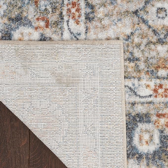 Nourison Home Astra Machine Washable Gold Grey 5'3" x 7' Area Rug - Easy Clean, Non Shedding, Bed Room, Living Room, Dining Room, Kitchen (5' x 7')