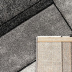 Paco Home Area Rug Modern Geometric Pattern in Grey White, Size: 2'8" x 4'11"