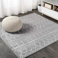 JONATHAN Y Boho Vintage Diamond Gray/Ivory Square Area Rug 8X8 ft, Moroccan Hype for Living Room, Bedroom, Kitchen, Office, Easy-Cleaning, High Traffic, Pet-Friendly, Non-Shedding (MOH101C-8SQ)