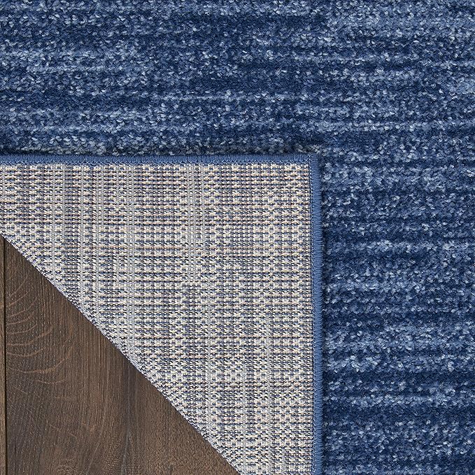 Nourison Home Nourison Essentials Navy Blue 2'2" x 12' Area Rug - Easy Clean, Non Shedding, Bed Room, Living Room, Dining Room, Kitchen (12' Runner)