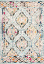 SAFAVIEH Madison Collection Accent Rug - 4' x 6', Blue & Yellow, Boho Diamond Distressed Design, Non-Shedding & Easy Care, Ideal for High Traffic Areas in Entryway, Living Room, Bedroom (MAD418K)