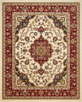 Well Woven Barclay Collection Medallion Kashan Ivory 6x9 Area Rug - for Living Room, Bedroom, and Dining Room
