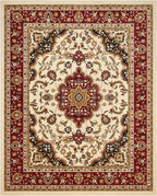 Well Woven Barclay Collection Medallion Kashan Ivory 8x10 Area Rug - for Living Room, Bedroom, and Dining Room